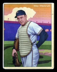Picture, Helmar Brewing, Helmar This Great Game Card # 175, Wes Westrum, Chest protector; hand behind back, New York Giants