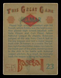 Picture, Helmar Brewing, Helmar This Great Game Card # 23, Frank Robinson (HOF), With bat, chest up, Cincinnati Reds