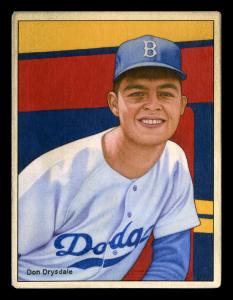 Picture, Helmar Brewing, Helmar This Great Game Card # 27, Don DRYSDALE, Portrait, leaning on left elbow, Brooklyn Dodgers