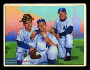 Picture, Helmar Brewing, Helmar This Great Game Card # 35, Yogi BERRA, Whitey FORD, Mickey MANTLE, Together, New York Yankees