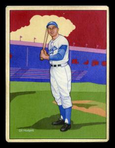 Picture of Helmar Brewing Baseball Card of Gil Hodges, card number 3 from series Helmar This Great Game