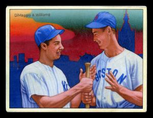 Picture of Helmar Brewing Baseball Card of Joe DiMAGGIO, Ted WILLIAMS, card number 40 from series Helmar This Great Game