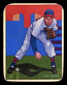 Picture of Helmar Brewing Baseball Card of Sam Jones, card number 76 from series Helmar This Great Game