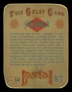 Picture, Helmar Brewing, Helmar This Great Game Card # 87, Sal 