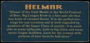 Picture, Helmar Brewing, Helmar Trolley Card Card # 12, Frank FRISCH (HOF), Portrait, St. Louis Cardinals