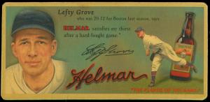 Picture of Helmar Brewing Baseball Card of Lefty GROVE, card number 16 from series Helmar Trolley Card Series