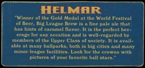 Picture, Helmar Brewing, Helmar Trolley Card Card # 1, Moe Berg, Portrait, Washington Senators