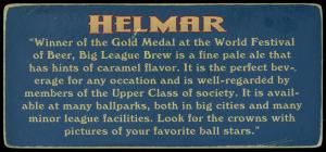 Picture, Helmar Brewing, Helmar Trolley Card Card # 2, Mordecai BROWN (HOF), Portrait, Chicago Cubs