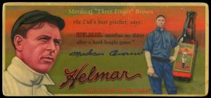 Picture of Helmar Brewing Baseball Card of Mordecai BROWN (HOF), card number 2 from series Helmar Trolley Card Series