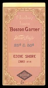 Picture, Helmar Brewing, Hockey Icers Card # 14, Eddie SHORE, Brown uniform, thinning hair., Boston Bruins