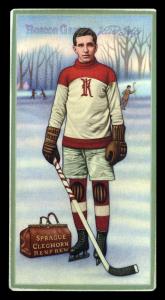 Picture, Helmar Brewing, Hockey Icers Card # 15, Sprague CLEGHORN, Red/white uniform. Renfrew team., Renfrew Creamery Kings