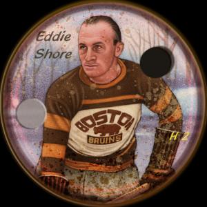 Picture, Helmar Brewing, Hockey Icers Card # 2, Eddie SHORE, Dexterity hand puzzle. Brown uniform, thinning hair., Boston Bruins