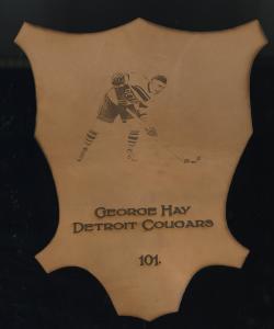 Picture, Helmar Brewing, L1-Helmar Card # 101, George HAY (HOF), Waiting for puck, Detroit Cougars