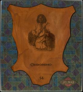Picture of Helmar Brewing Baseball Card of Geronimo, card number 14 from series L1 Helmar Leather Cabinet