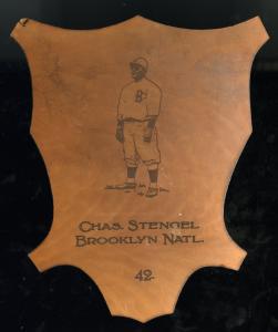 Picture of Helmar Brewing Baseball Card of Casey STENGEL (HOF), card number 42 from series L1 Helmar Leather Cabinet