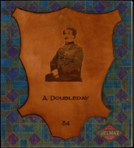 Picture of Helmar Brewing Baseball Card of Abner Doubleday, card number 54 from series L1 Helmar Leather Cabinet