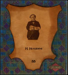 Picture of Helmar Brewing Baseball Card of Harry Houdini, card number 55 from series L1 Helmar Leather Cabinet