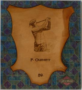 Picture of Helmar Brewing Baseball Card of Francis OUIMET (HOF), card number 59 from series L1 Helmar Leather Cabinet