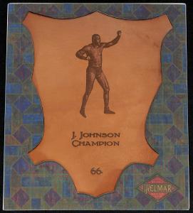 Picture of Helmar Brewing Baseball Card of Jack JOHNSON (HOF), card number 66 from series L1 Helmar Leather Cabinet