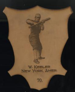 Picture of Helmar Brewing Baseball Card of Willie KEELER (HOF), card number 70 from series L1 Helmar Leather Cabinet