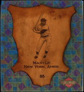 Picture of Helmar Brewing Baseball Card of Mickey MANTLE (HOF), card number 85 from series L1 Helmar Leather Cabinet