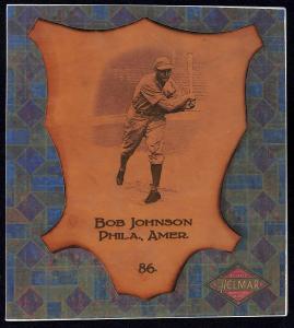 Picture, Helmar Brewing, L1-Helmar Card # 86, Bob Johnson, Batting follow through, Philadelphia Athletics