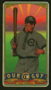 Picture, Helmar Brewing, Our Guy Card # 147, Heinie Zimmerman, Bat in one hand, Chicago Cubs