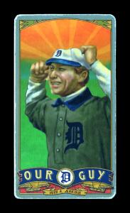 Picture, Helmar Brewing, Our Guy Card # 8, Hughie JENNINGS (HOF), Excited, white cap, Detroit Tigers