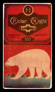 Picture, Helmar Brewing, Helmar Polar Night Card # 100, Mordecai BROWN (HOF), Stripes, throwing, soft background, Chicago Cubs