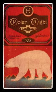 Picture, Helmar Brewing, Helmar Polar Night Card # 105, Walter JOHNSON (HOF), Follow through, path behind, Washington Senators