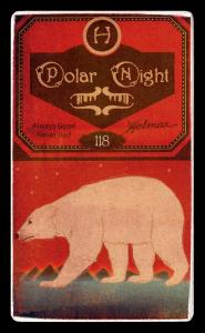 Picture, Helmar Brewing, Helmar Polar Night Card # 118, Ty COBB (HOF), Fence, hand on hip, bat down, Detroit Tigers