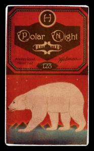 Picture, Helmar Brewing, Helmar Polar Night Card # 123, Mickey MANTLE (HOF), Batting pose straddling path, New York Yankees