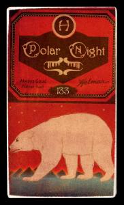 Picture, Helmar Brewing, Helmar Polar Night Card # 133, Rogers HORNSBY (HOF), Swinging, looking at viewer, Chicago Cubs
