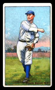 Picture, Helmar Brewing, Helmar Polar Night Card # 164, Frank BAKER (HOF), Throwing follow through, New York Yankees