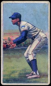 Picture, Helmar Brewing, Helmar Polar Night Card # 169, Ernie BANKS (HOF), Fielding crouch, Chicago Cubs