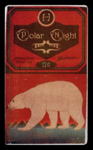 Picture, Helmar Brewing, Helmar Polar Night Card # 176, Ned Bligh, Bat in air, in box, Cincinnati Red Stockings