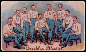 Picture, Helmar Brewing, Helmar Polar Night Card # 179, Brooklyn Atlantics Team, together sitting, Brooklyn Atlantics