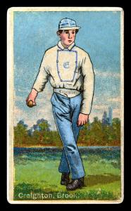 Picture of Helmar Brewing Baseball Card of Jim Creighton, card number 1 from series Helmar Polar Night