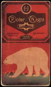Picture, Helmar Brewing, Helmar Polar Night Card # 203, Charlie Ganzel, Bat on shoulder, ball in air, Detroit Wolverines