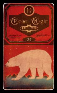 Picture, Helmar Brewing, Helmar Polar Night Card # 24, Kid Madden, Batting stance, yellow sunset, Boston Beaneaters