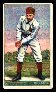 Picture, Helmar Brewing, Helmar Polar Night Card # 72, Sun Daly, Hands cupped at right knee, Minneapolis Millers
