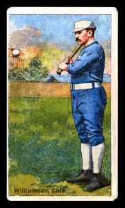 Picture of Helmar Brewing Baseball Card of Ned Williamson, card number 90 from series Helmar Polar Night