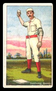 Picture of Helmar Brewing Baseball Card of Doc Bushong, card number 9 from series Helmar Polar Night