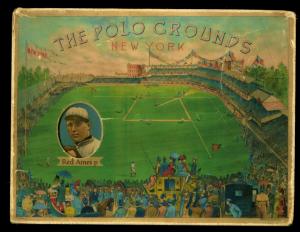 Picture, Helmar Brewing, Polo Grounds Heroes Card # 1, Red Ames, Hands at chest, New York Giants