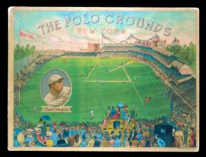 Picture, Helmar Brewing, Polo Grounds Heroes Card # 35, Chief Meyers, Swatting ball, New York Giants