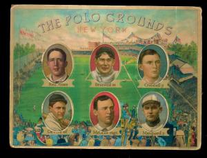 Picture, Helmar Brewing, Polo Grounds Heroes Card # 62, Red Ames; Al Bridwell; Doc Crandall; Josh Devore; John Mcgraw (HOF); Rube Marquard (HOF);, Portraits, New York Giants