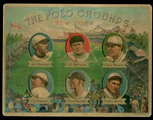 Picture, Helmar Brewing, Polo Grounds Heroes Card # 65, Art Fletcher, John MCGRAW (HOF), Chief Meyers, Cy Seymour, Fred Merkle & Larry Doyle, Portraits, New York Giants