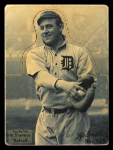 Picture of Helmar Brewing Baseball Card of Oscar Stanage, card number 107 from series R318-Helmar Hey-Batter!