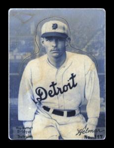 Picture of Helmar Brewing Baseball Card of Tommy Bridges, card number 117 from series R318-Helmar Hey-Batter!