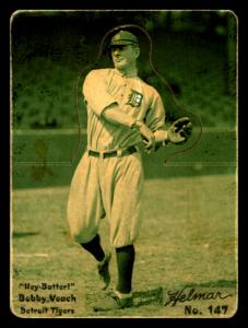 Picture of Helmar Brewing Baseball Card of Bobby Veach, card number 147 from series R318-Helmar Hey-Batter!